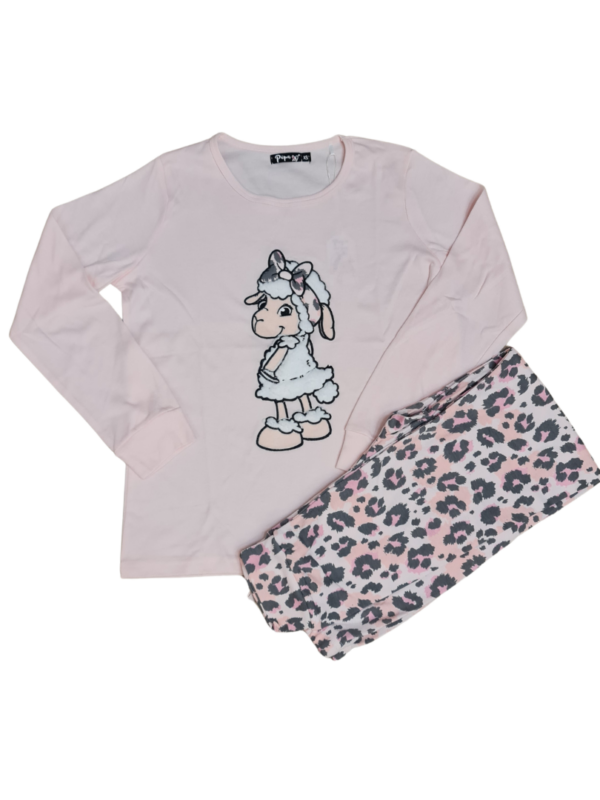 פיג'מה פיפה מנומרת-ורוד