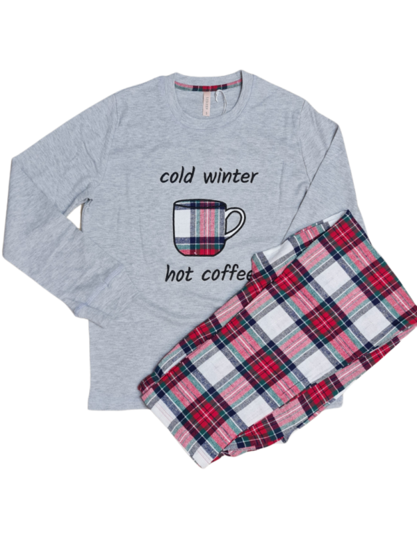 פיג'מה קפה-מכנס משובץ