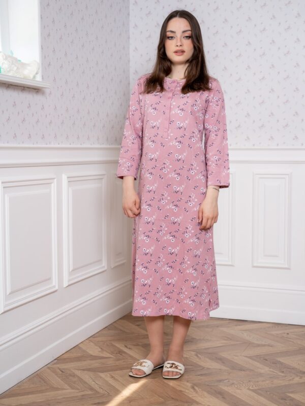 כתונת כותנה מידי-ורוד