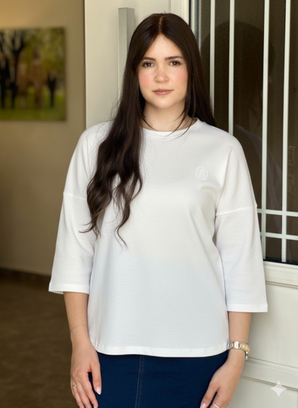 חולצת הנקה לני-לבן