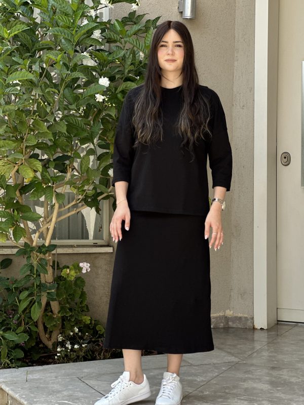 ⁦סט כותנה-שחור⁩ – תמונה ⁦3⁩