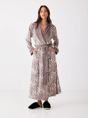 חלוק מעטפת קטיפה-לילך