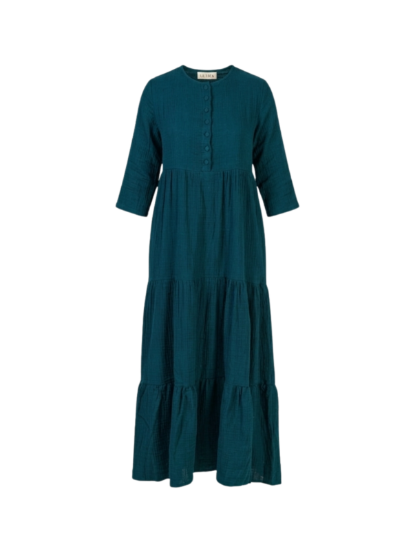 שמלת טטרה קומות מקסי-טורקיז*