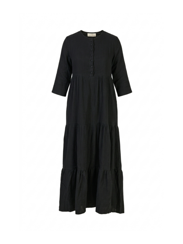 שמלת טטרה קומות מקסי-שחור*